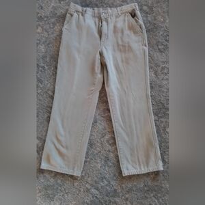 Men's ORVIS KHAKI PANTS With Leather trim, 38" Waist